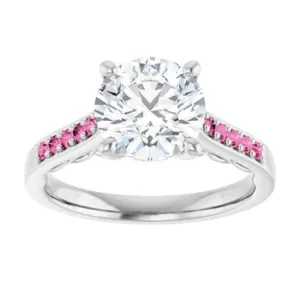 Pink Pave Engagement Ring