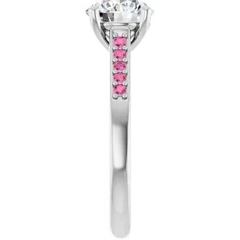 Pink Pave Engagement Ring