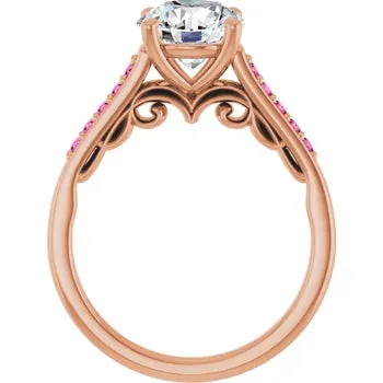 Pink Pave Engagement Ring