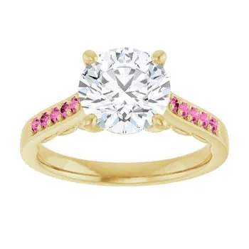 Pink Pave Engagement Ring