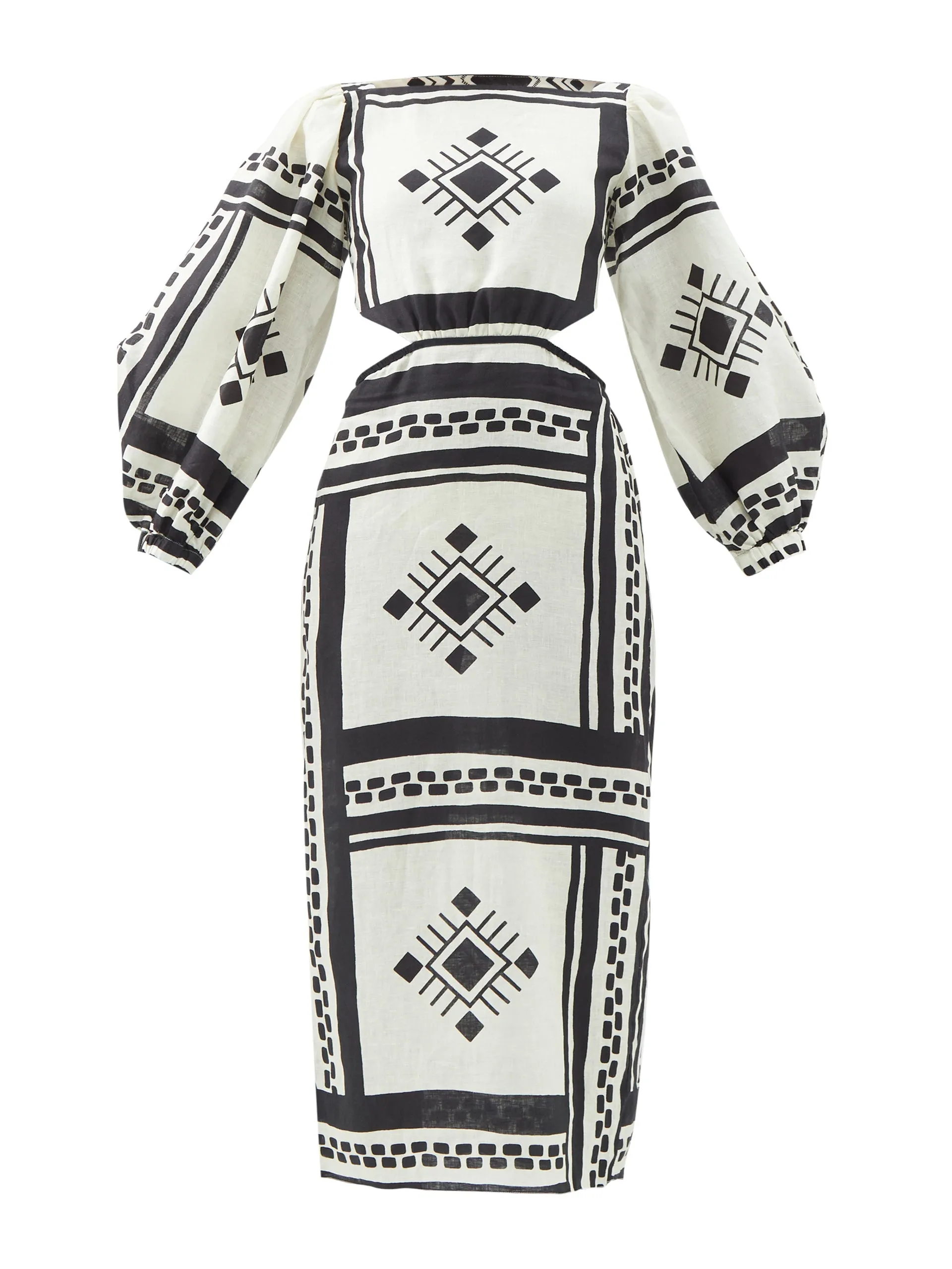 Printed linen dress
