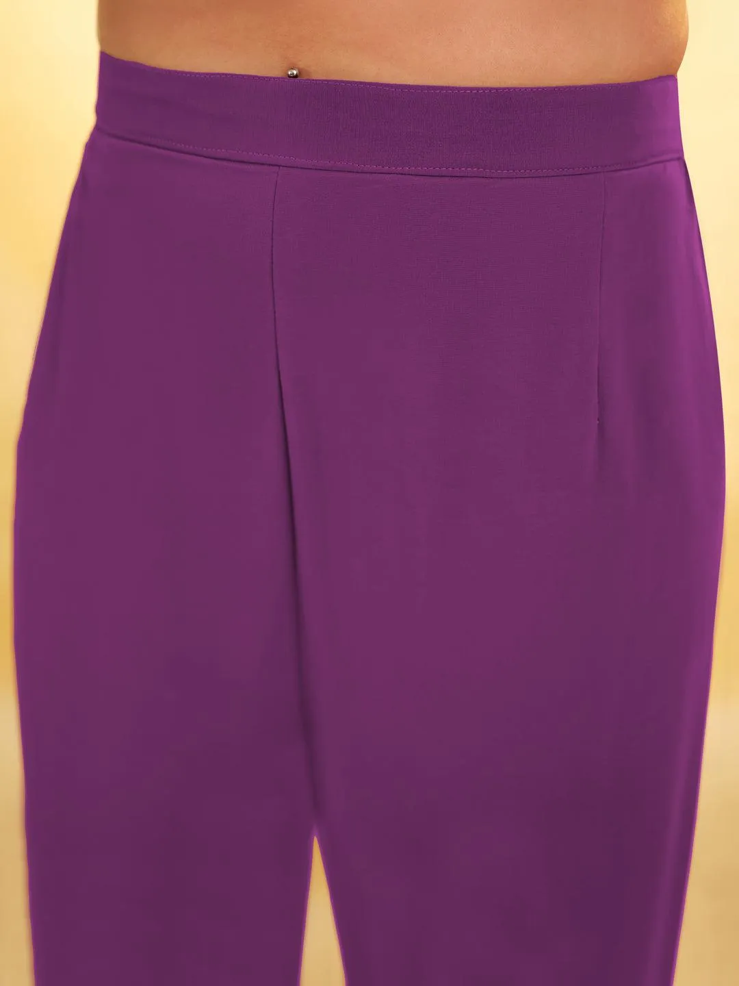 Purple Georgette ready-to-wear salwar suit with dupatta