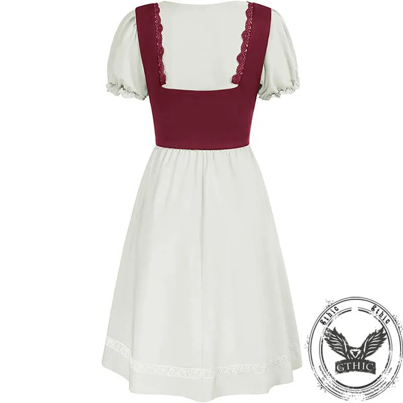 Renaissance Pastoral Square Neck High Waist Dress