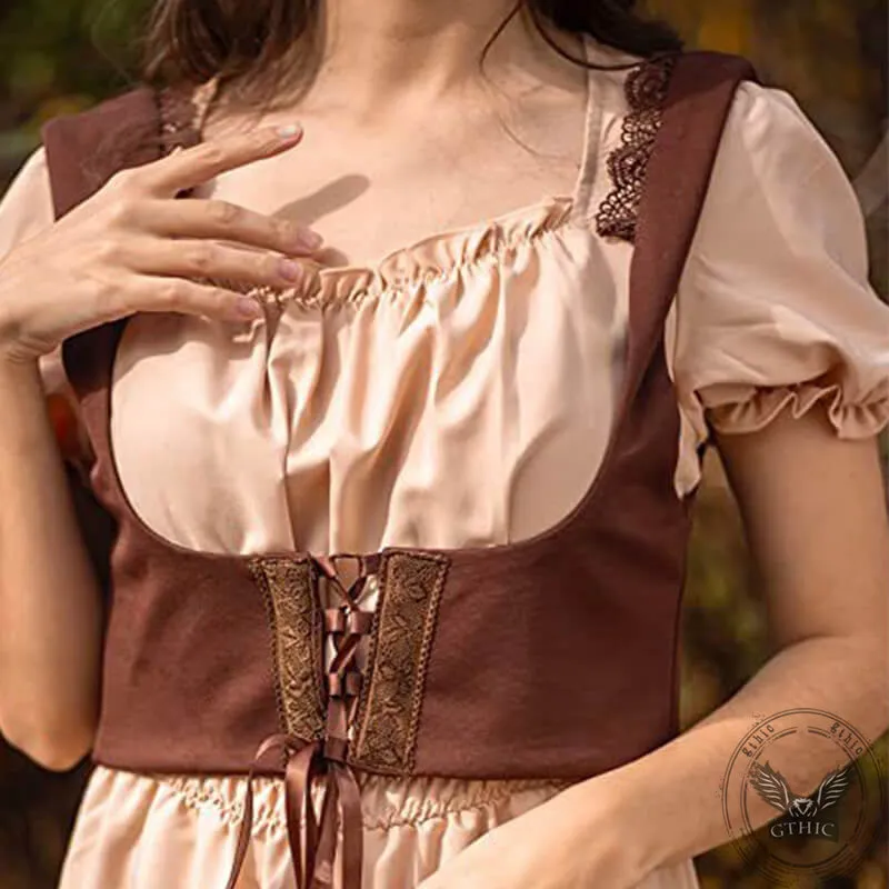 Renaissance Pastoral Square Neck High Waist Dress