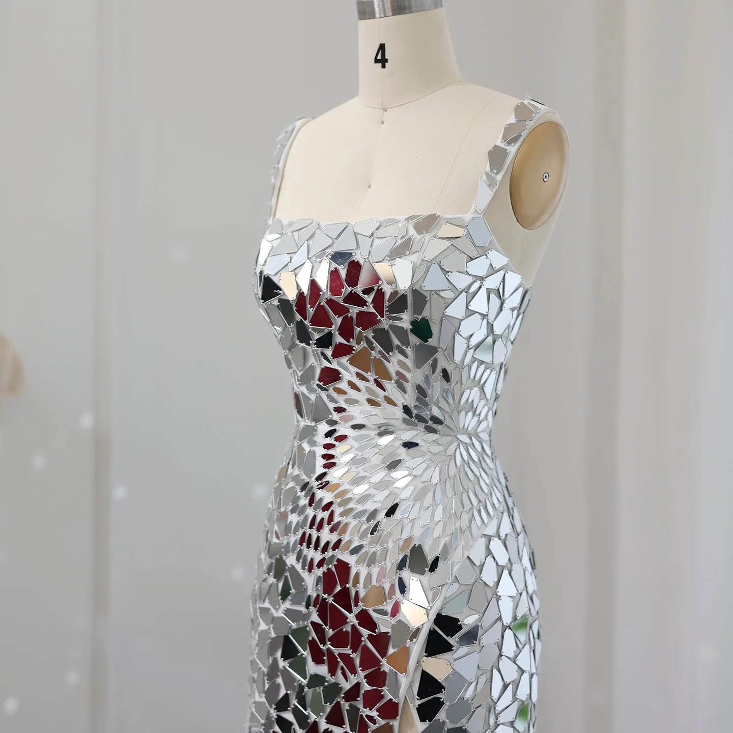 Sharon Said Sparkly Silver Sequin Mini Short Cocktail Prom Dresses 2024 Luxury Gala Wedding Birthday Party Gowns SS007