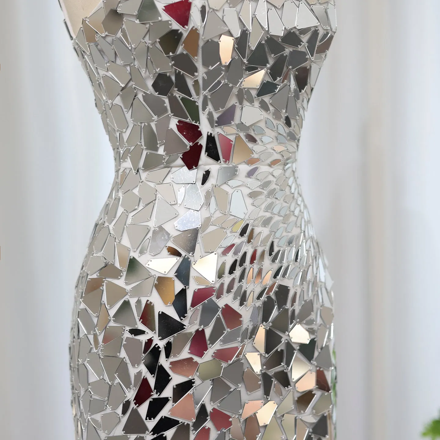 Sharon Said Sparkly Silver Sequin Mini Short Cocktail Prom Dresses 2024 Luxury Gala Wedding Birthday Party Gowns SS007