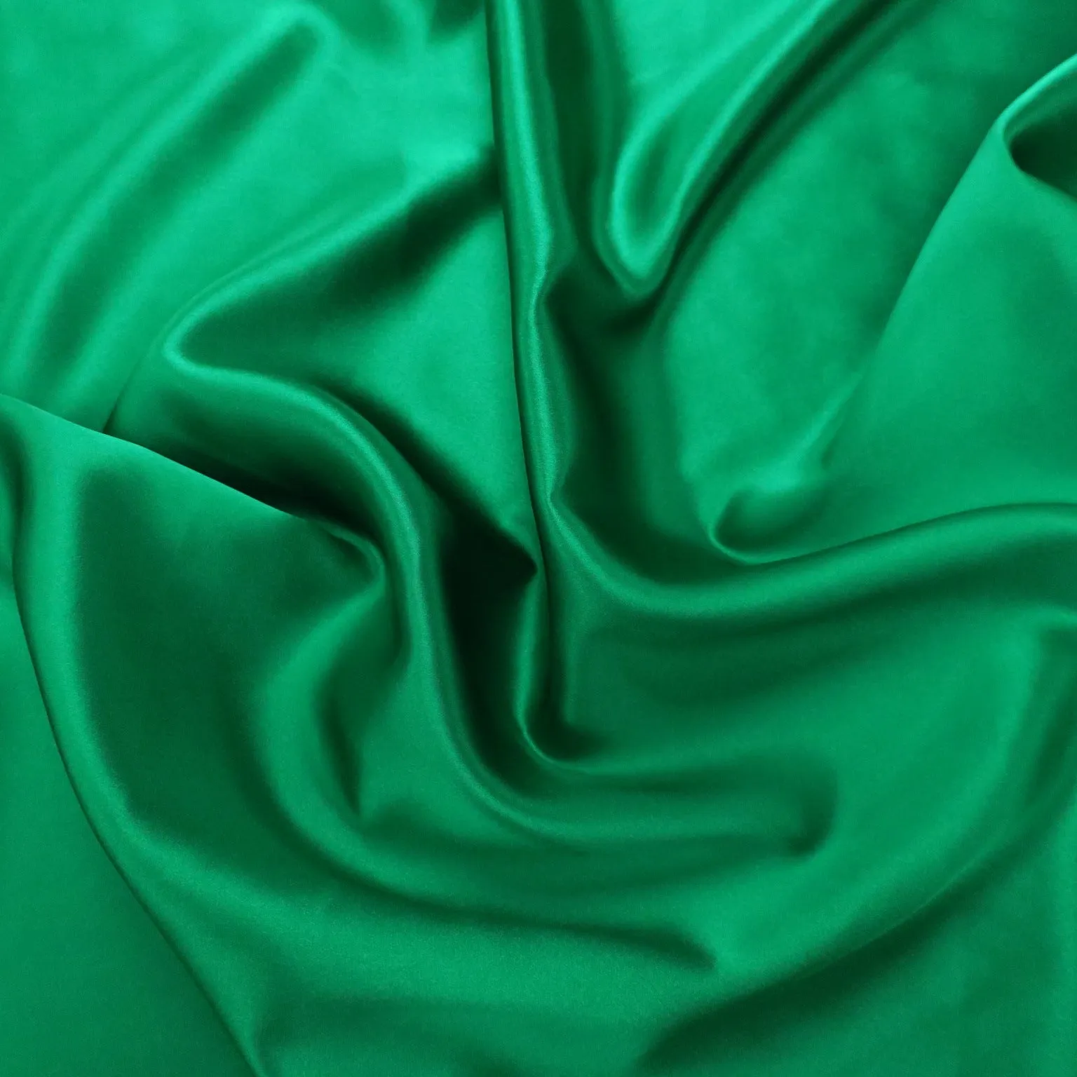 Silk Charmeuse Fabric Cadmium Green Solid 54" 19mm