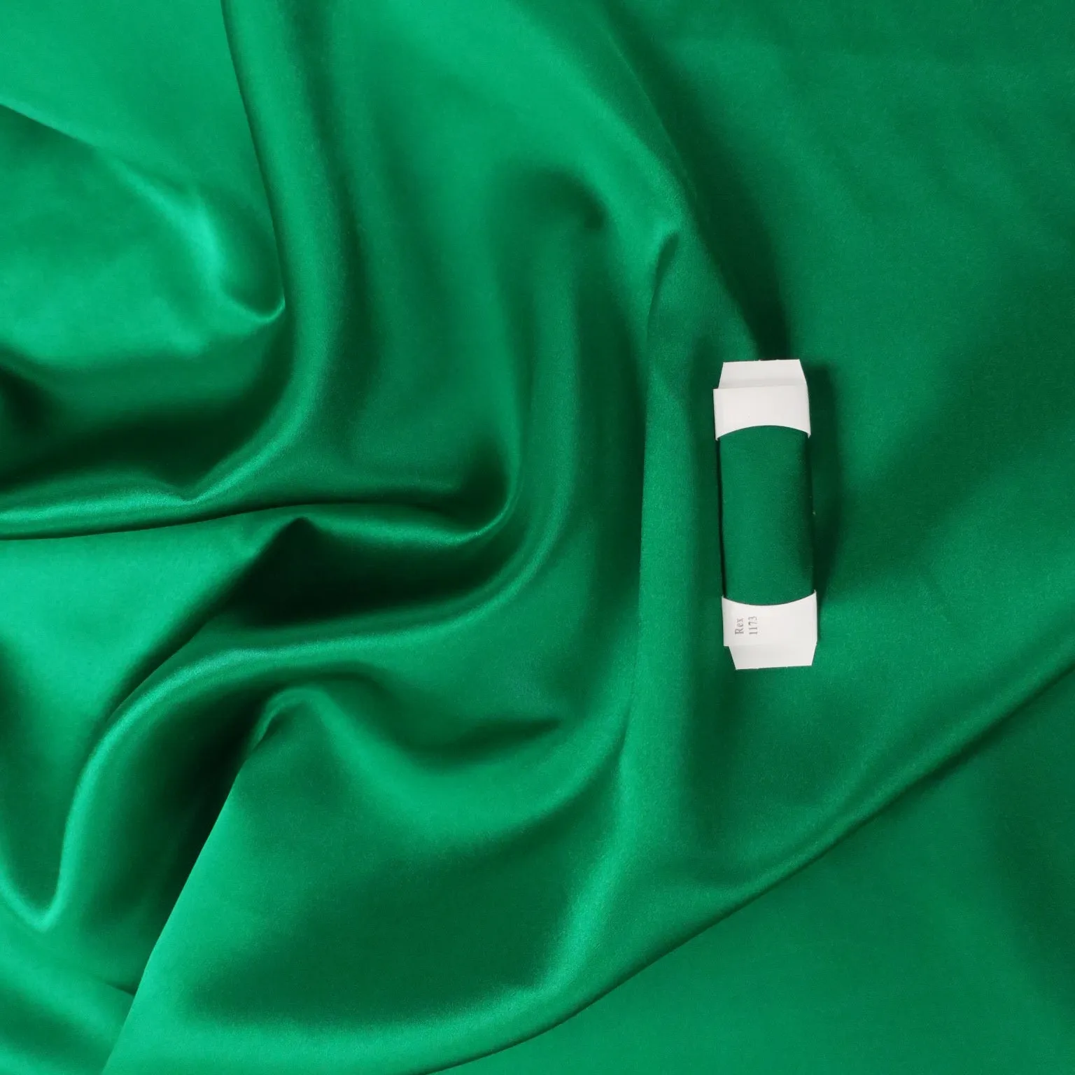 Silk Charmeuse Fabric Cadmium Green Solid 54" 19mm