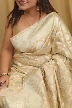 Soft and Elegant Pastel Banarasi Silk Sona Roopa Saree