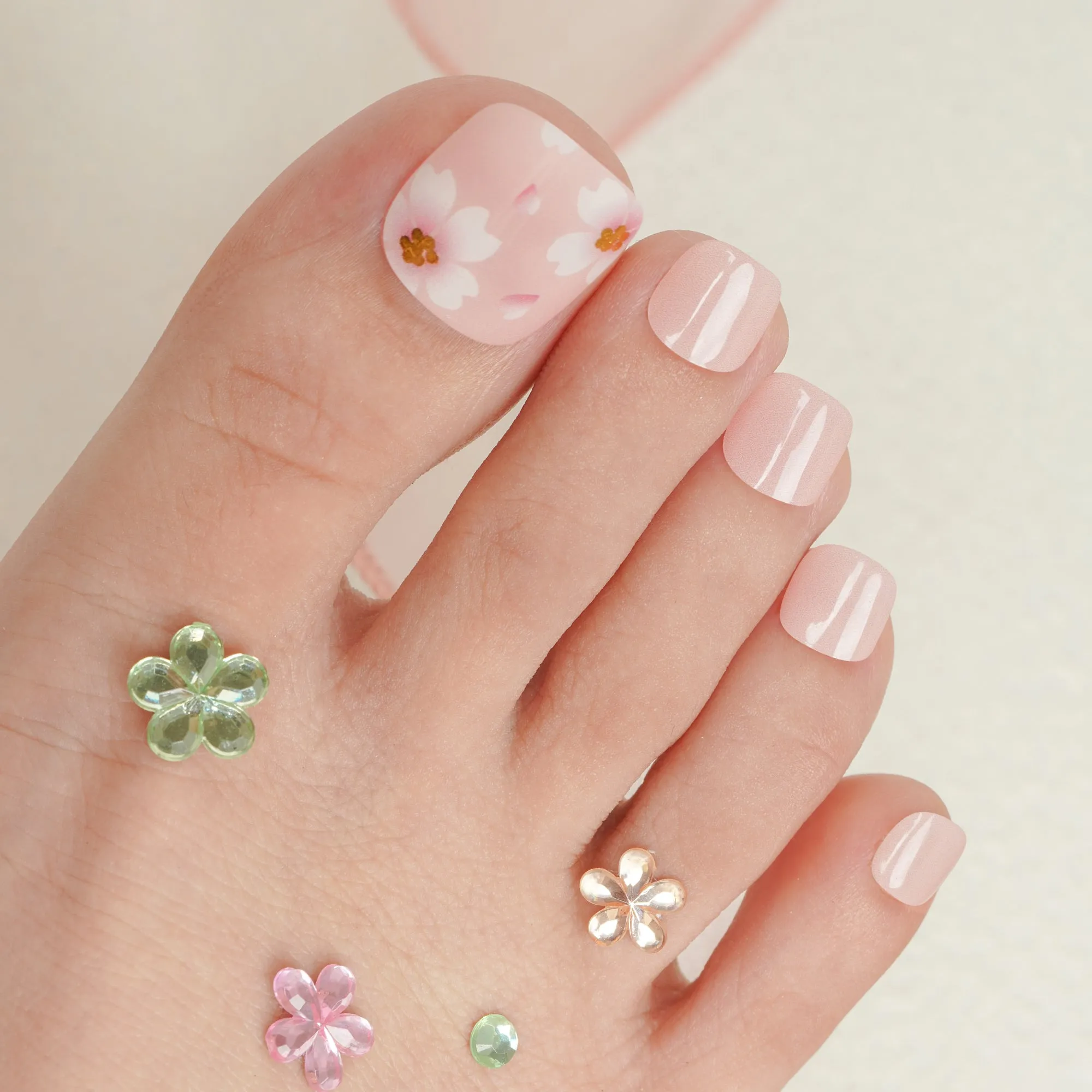 Spring Blossom Semi-Cured Gel Toe Nail Strips | Flowers - 2537