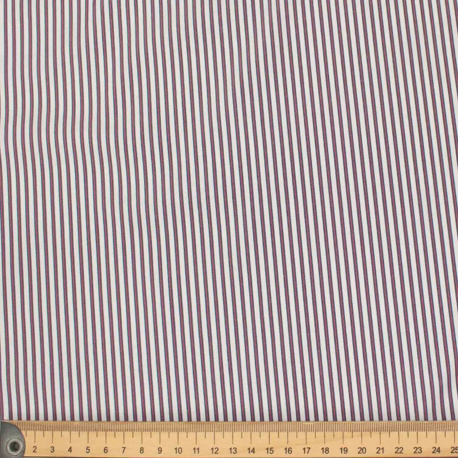 Stripe Shirting 150cm Design-9 Red & Navy
