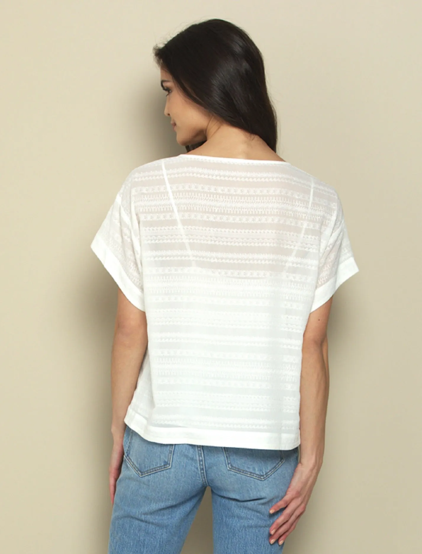 Venus Embroidered Spliced Tee