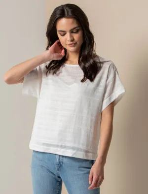 Venus Embroidered Spliced Tee