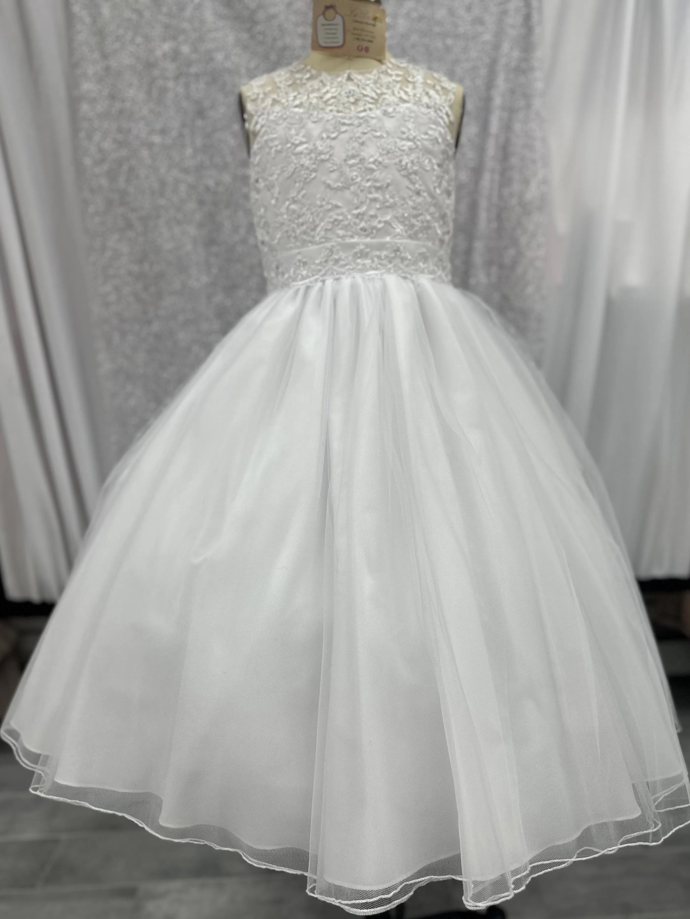 White Pearl Communion Dress