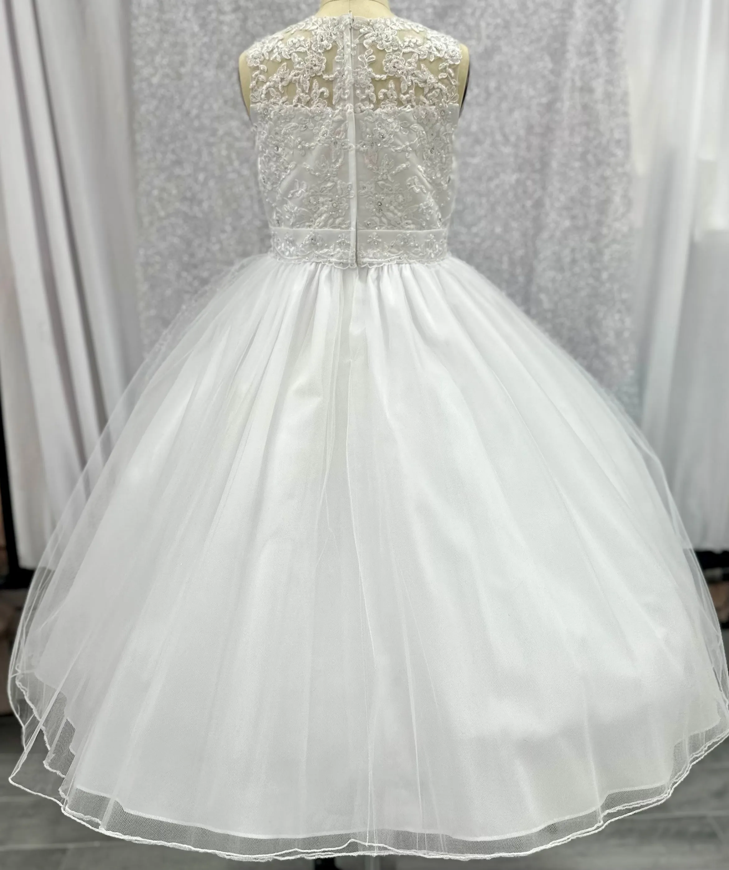White Pearl Communion Dress